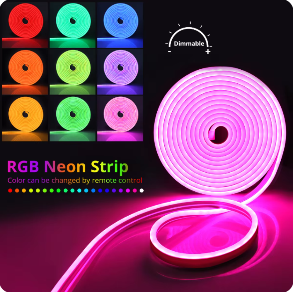 Cinta LED Neon RGB de 5 Metros con Bluetooth