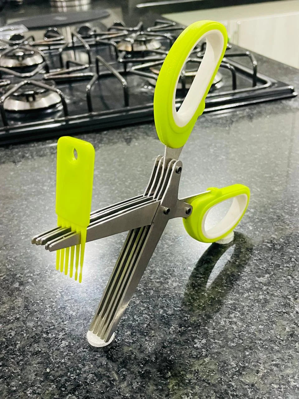 Tijeras Corta Verduras con 5 Cuchillas en Acero Inoxidable