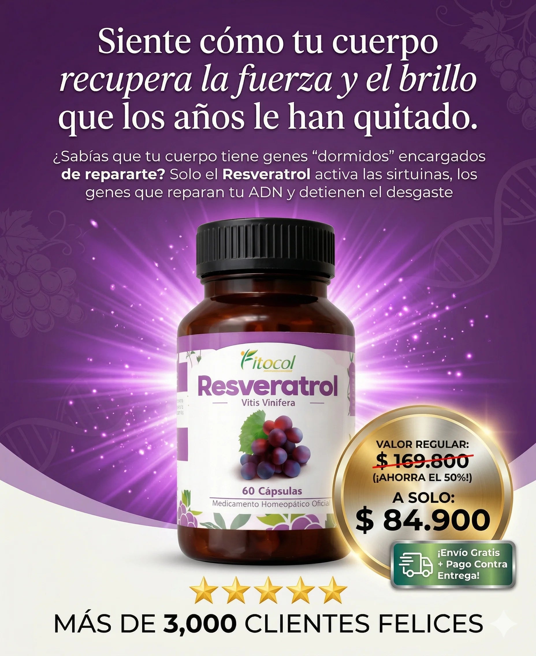 Frena el desgaste celular |  RESVERATROL
